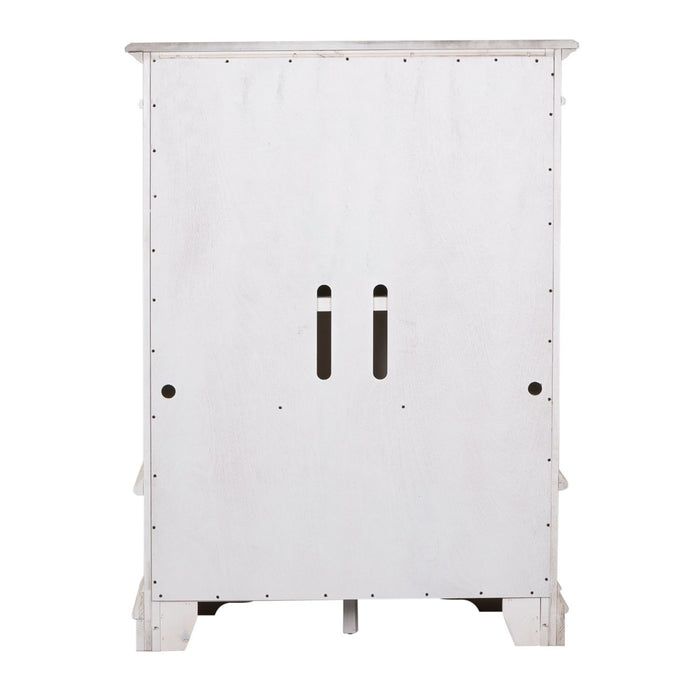 Abbey Park Mirrored Door Chest in Antique White