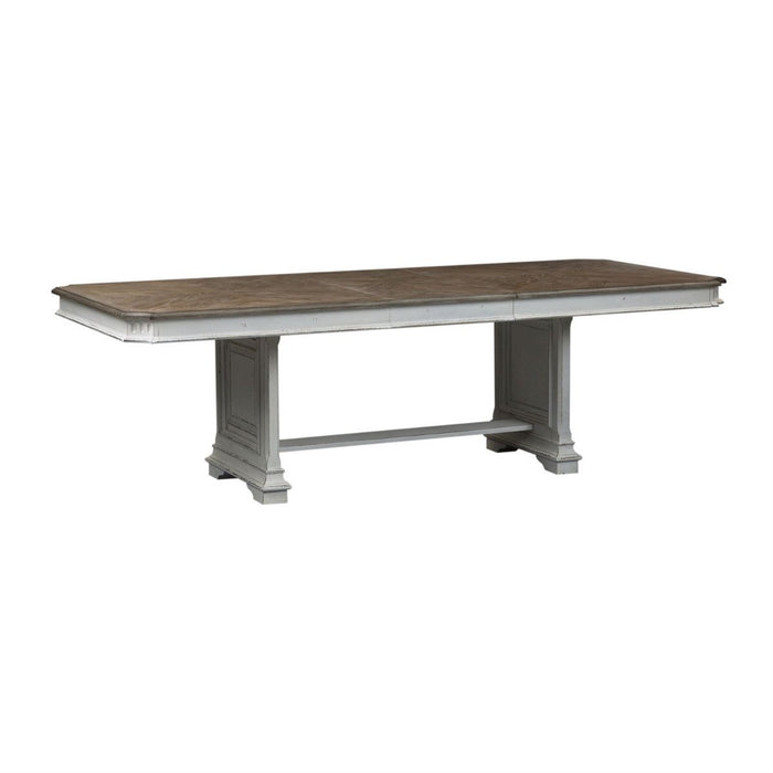 Liberty Furniture Abbey Park Trestle Dining Table in Antique White