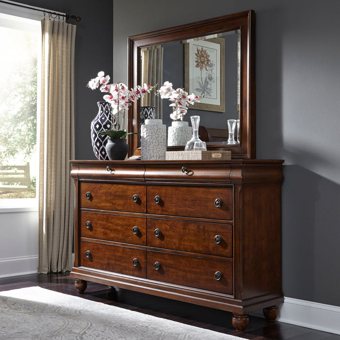 Rustic Traditions Queen Sleigh Bed, Dresser & Mirror, Night Stand