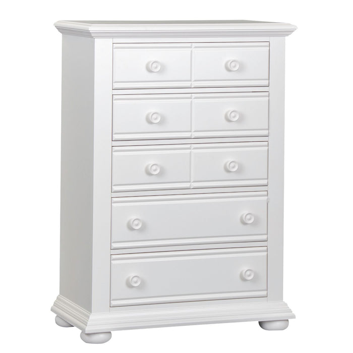 Summer House 5 Drawer Chest in White