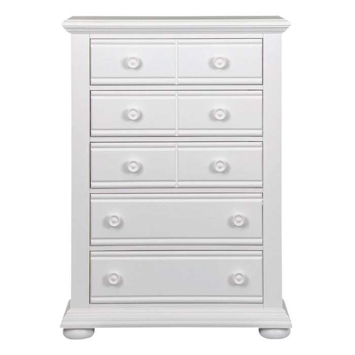 Summer House 5 Drawer Chest in White