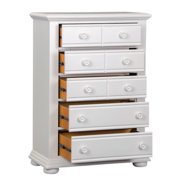 Summer House 5 Drawer Chest in White