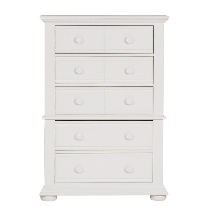 Summer House 5 Drawer Chest in Oyster White