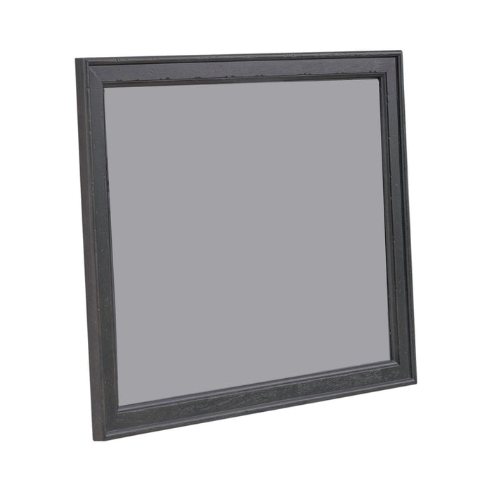 Americana Farmhouse Landscape Mirror in Black