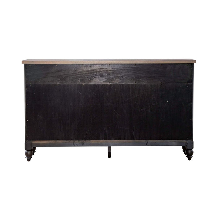 Liberty Furniture Americana Farmhouse Hall Buffet in Dusty Taupe & Black
