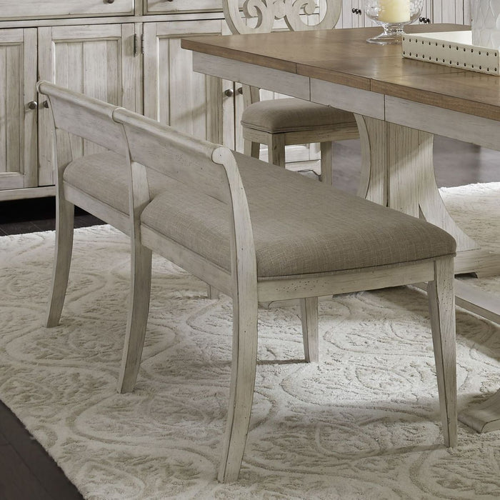 Liberty Furniture Farmhouse Reimagined Upholstered Bench (RTA) in Antique White image