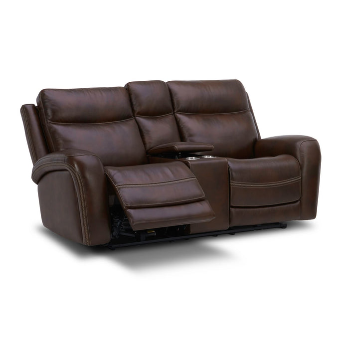Blair Loveseat w/Console P2 & ZG in Cognac