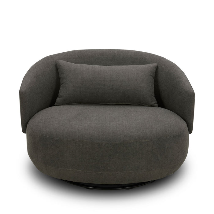 Haley Uph Swivel Cuddler Chair - Charcoal