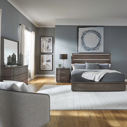 Cascade Falls Queen Panel Bed, Dresser & Mirror, Night Stand image
