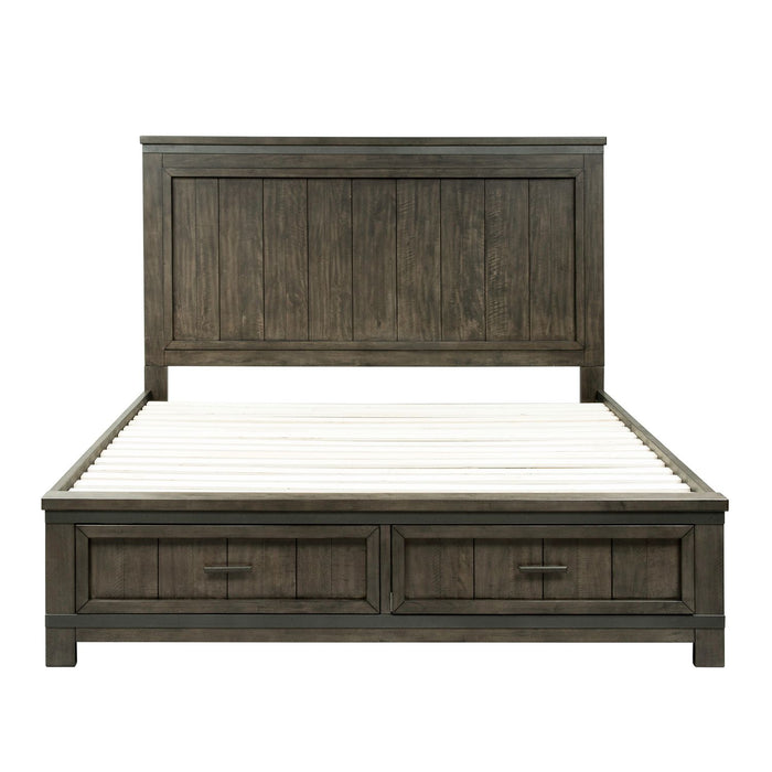 Thornwood Hills King Two Sided Storage Bed, Dresser & Mirror, Night Stand