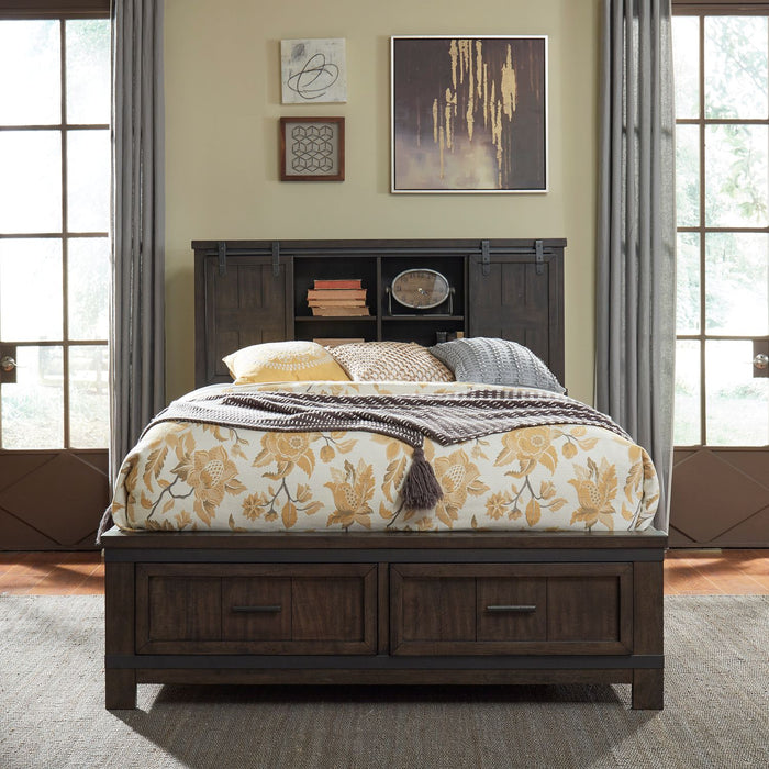 Thornwood Hills Queen Bookcase Bed, Dresser & Mirror, Night Stand