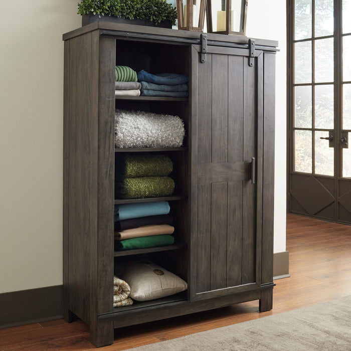 Thornwood Hills Sliding Door Chest in Rock Beaten Gray image