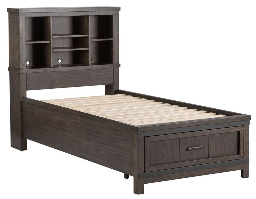 Liberty Furniture Thornwood Hills Full Bookcase Bed in Rock Beaten Gray