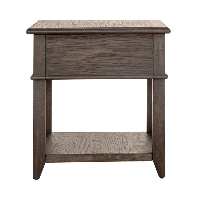 Liberty Furniture Mill Creek Drawer End Table in Peppercorn