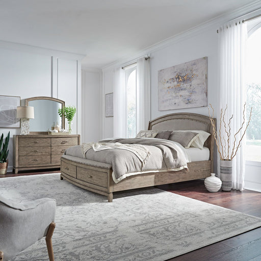 Avalon Queen Uph Storage Bed, Dresser & Mirror image