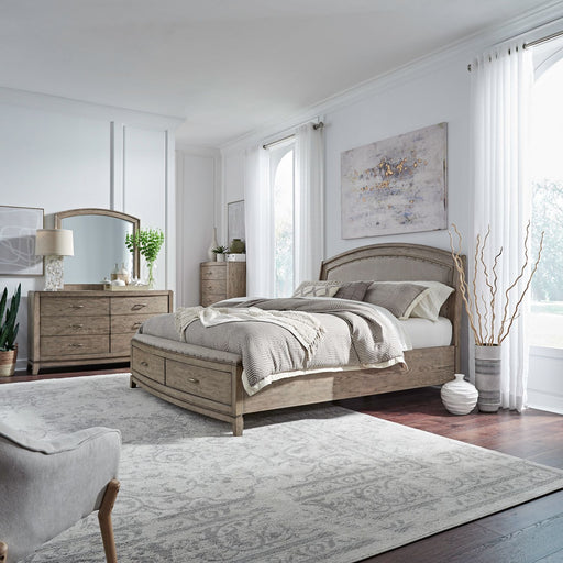 Avalon Queen Uph Storage Bed, Dresser & Mirror, Chest image