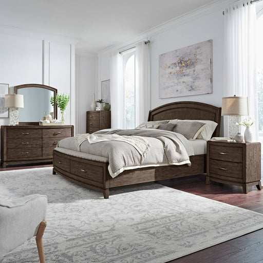 Avalon Queen Panel Storage Bed, Dresser & Mirror, Chest, NS image