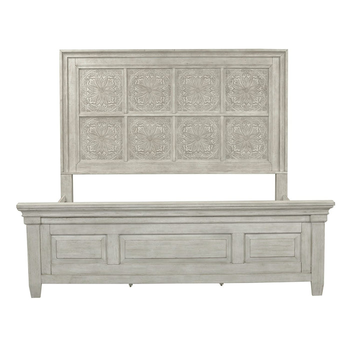 Heartland Opt Queen Panel Bed, Dresser & Mirror, Chest, Night Stand