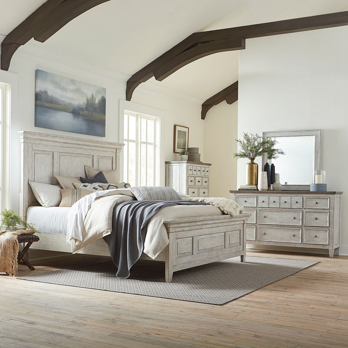 Heartland Queen Panel Bed, Dresser & Mirror, Chest image