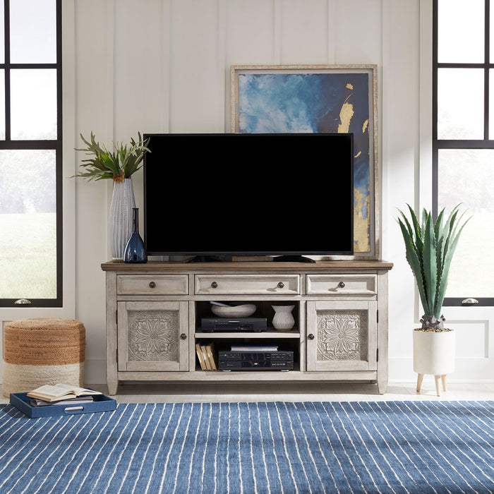 Heartland 66" Tile TV Console in Antique White image