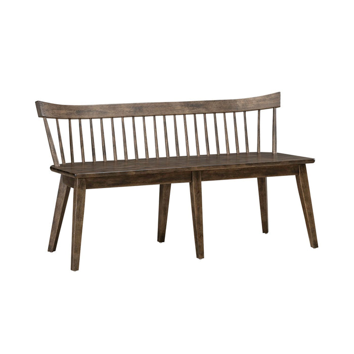 Midland Falls Spindle Back Bench in Rustic Brown