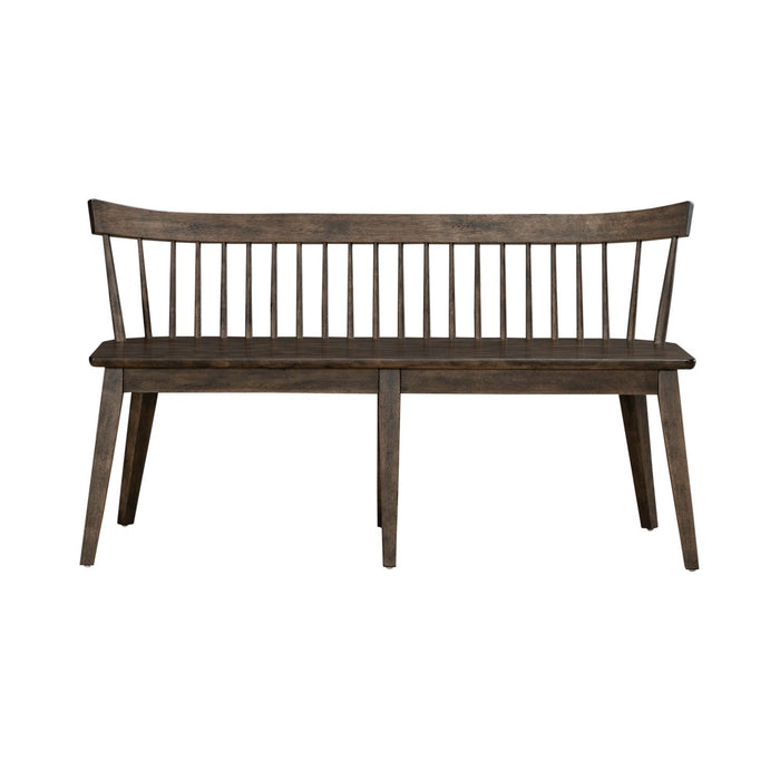 Midland Falls Spindle Back Bench in Rustic Brown