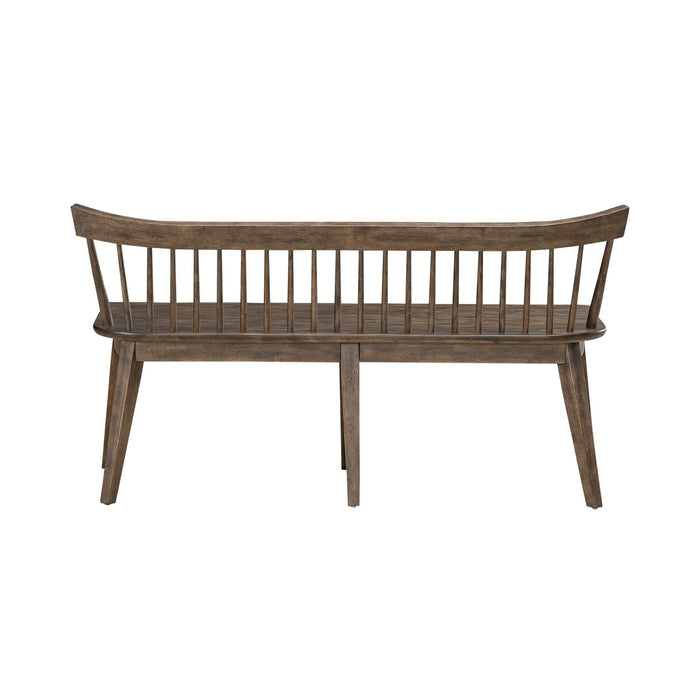 Midland Falls Spindle Back Bench in Rustic Brown
