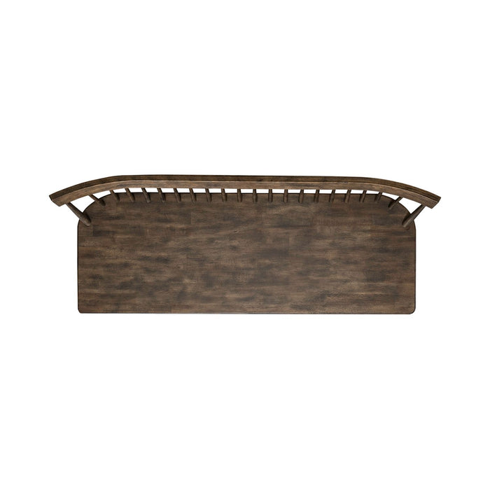 Midland Falls Spindle Back Bench in Rustic Brown