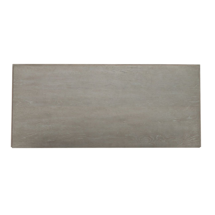 Belmar 5 Drawer Chest in Washed Taupe and Silver Champagne