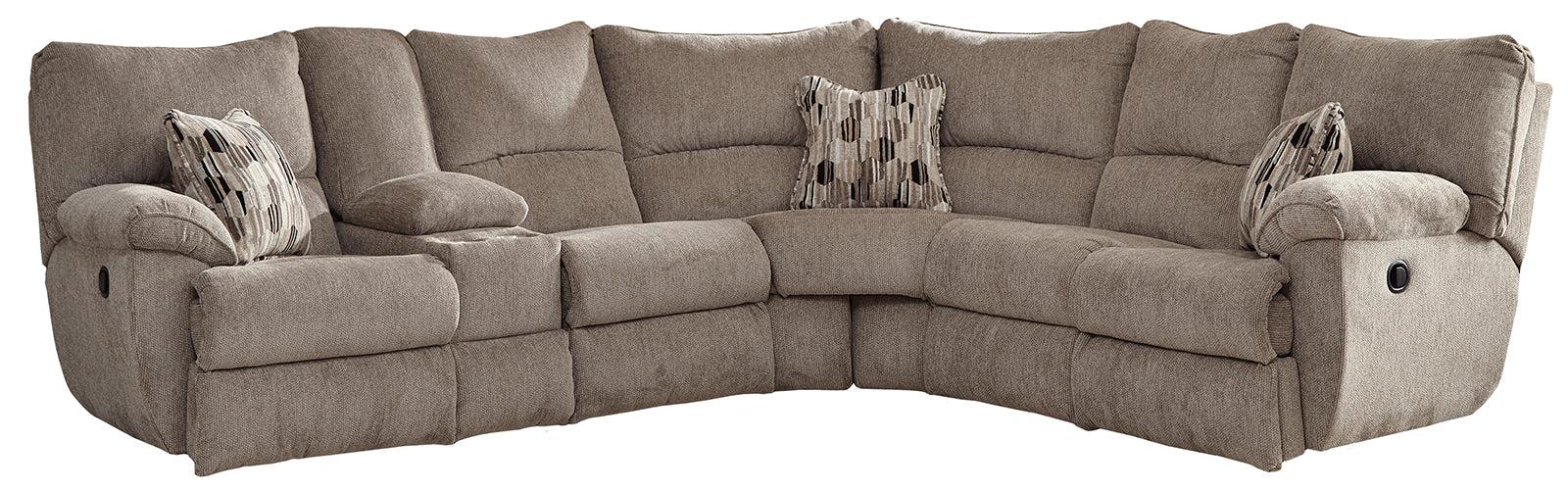 Catnapper Elliott 2pc Lay Flat Reclining Sectional in Pewter