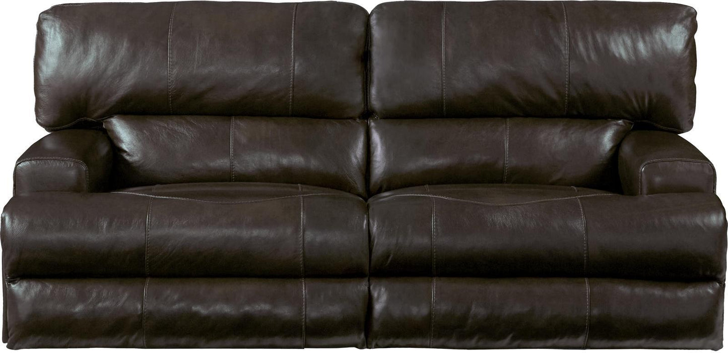 Catnapper Wembley Power Headrest Lay Flat Reclining Sofa in Chocolate