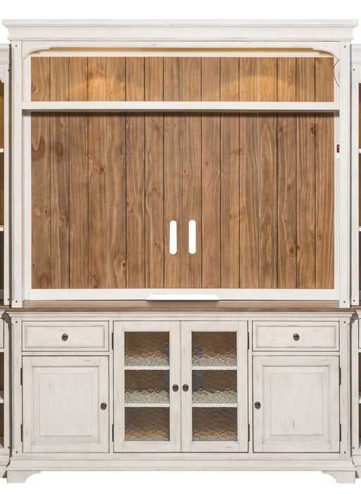 Liberty Morgan Creek 66" Entertainment TV Stand with Hutch Antique White image