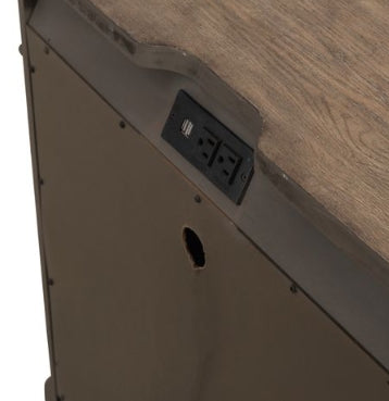 Liberty Furniture Town & Country 3 Drawer Nightstand w/ Charging Station in Dusty Taupe